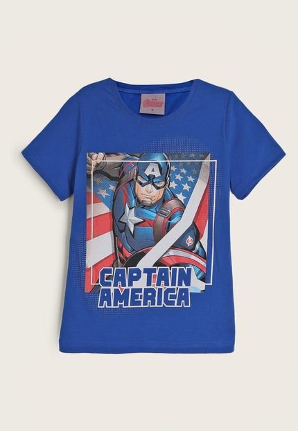 Camiseta Infantil Fakini Capitão América Azul - Marca Fakini