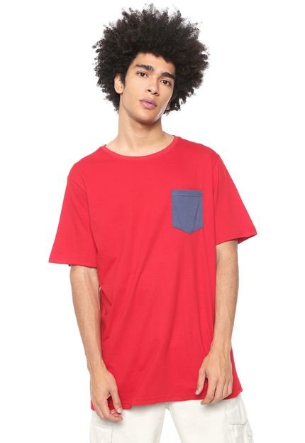 Camiseta Naxos Manga Curta Bolso Vermelha - Marca Naxos