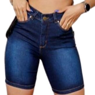 Bermuda Jeans Feminina Adulto Multicolorido
