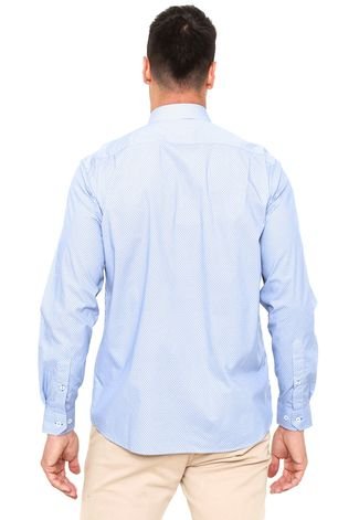 Camisa Dudalina Geométrica Azul