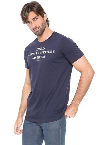 Camiseta Colcci Estampada Azul-marinho