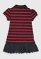 Vestido Polo Ralph Lauren Infantil Listras Azul-Marinho/Vermelho - Marca Polo Ralph Lauren