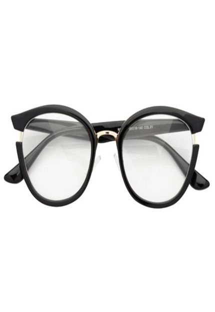 Armação Óculos De Grau Feminina Gatinho Office Preta  Preto - Marca Palas Eyewear