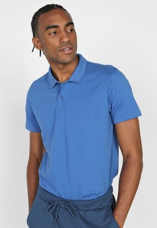 Camisa Polo Malwee Reta Lisa Azul