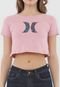 Camiseta Cropped Hurley Icon Tie Dye Rosa - Marca Hurley