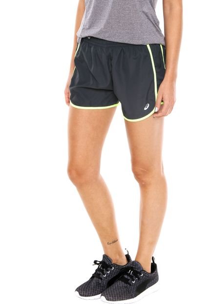 Shorts Asics Basic Shorts 3In Cinza/Verde - Marca Asics
