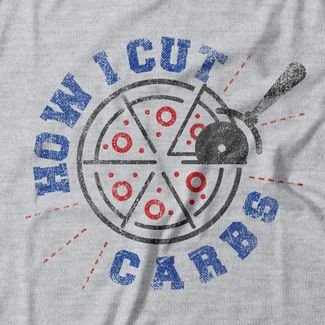 Camiseta Feminina Cut Carbs - Mescla Cinza
