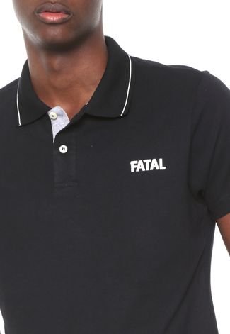 Camisa Polo Fatal Reta Basic Preta