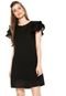 Vestido FiveBlu Curto Babado Preto - Marca FiveBlu