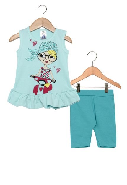 Conjunto Polegar Kids Curto Menina Azul - Marca Polegar Kids