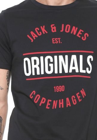 Camiseta Jack & Jones Lettering Preta