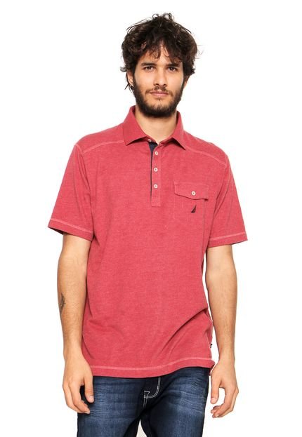 Camisa Polo Nautica Bolso Vermelha - Marca Nautica