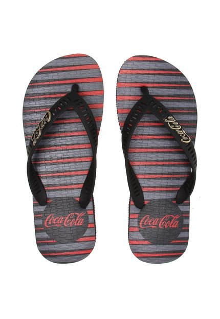 Chinelo Coca Cola Shoes Sport Lines Preto/Cinza - Marca Coca Cola