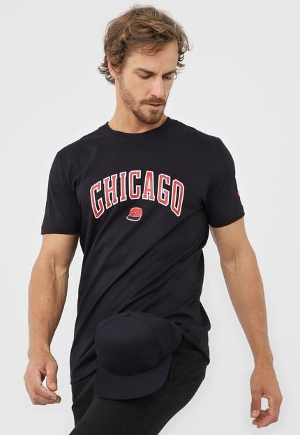Camiseta New Era Chicago Bulls Preta - Marca New Era