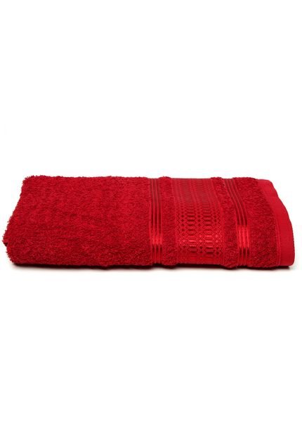 Toalha de Banho Santista Prata Jordan 70x135cm Vermelha - Marca Santista