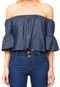 Blusa Jeans Sommer Ombro a Ombro Azul - Marca Sommer