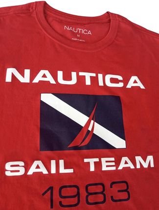Camiseta Nautica Masculina Sail Team 1983 Vermelho Escarlate