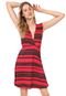 Vestido Classic Curto Listrado Vermelho - Marca Classic