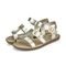 Sandália Infantil Bibi Dourada com Tiras Largas Soft Flat 25 - Marca Calçados Bibi
