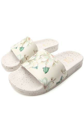 Chinelo Slide FARM Floral Off-White