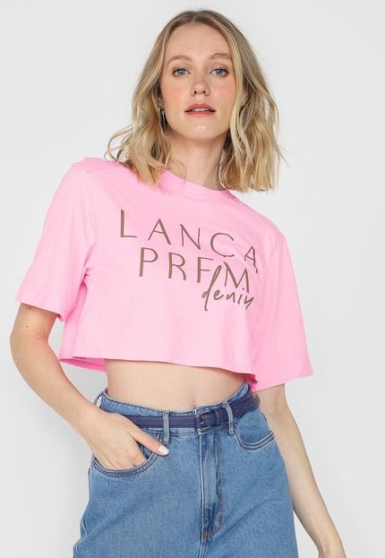 Camiseta Lança Perfume Logo Neon Rosa - Marca Lança Perfume
