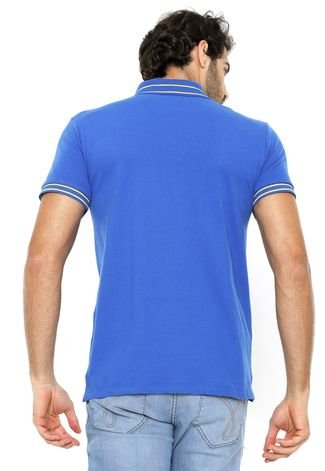 Camisa Polo Colcci Detalhe Gola Azul