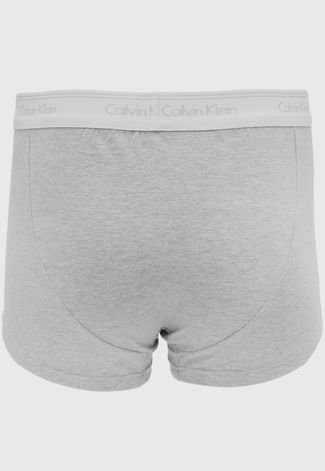 Kit 2pçs Cueca Calvin Klein Underwear Boxer Logo Cinza