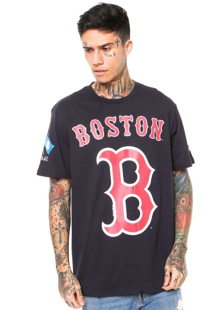 Camiseta New Era City Flag Boston Red Sox Azul-Marinho - Marca New Era