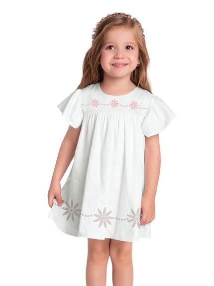 Vestido Infantil Milon Branco - Marca Milon