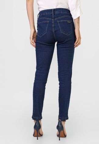 Calça Jeans My Favorite Thing(s) Skinny Pespontos Azul-Marinho