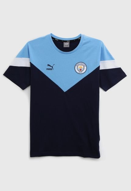 Camiseta Puma Infantil Manchester City Azul/Azul-Marinho - Marca Puma