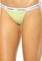 Kit Calcinha Calvin Klein Underwear Tanga Branco/ Verde - Marca Calvin Klein Underwear