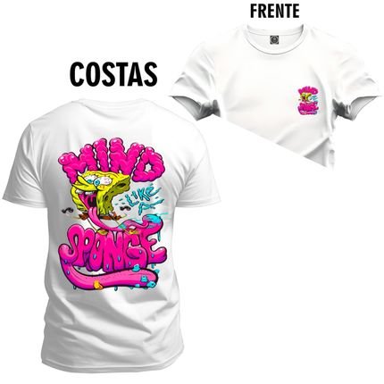 Camiseta Plus Size Unissex Premium T-shirt Sponge Frente Costas - Branco - Marca Nexstar