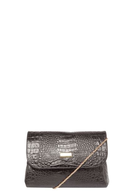 Clutch Couro M. Officer Carla Preto - Marca M. Officer