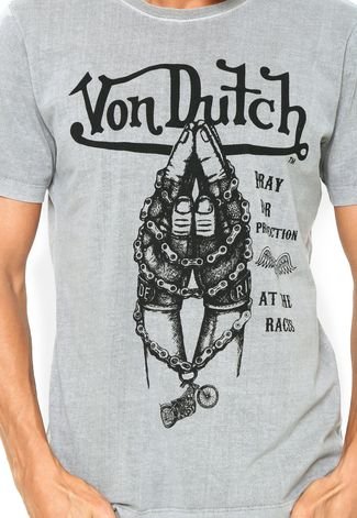Camiseta Von Dutch Pray For Protection Cinza
