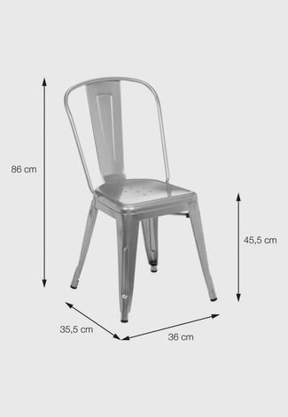 Cadeira de Jantar Retrô OR Design Prata Velho