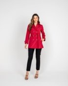 Trench Coat Transpassado Vermelho - Marca POLLEN