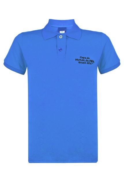Camisa Polo Licenciados Copa do Mundo Futebol Arte Teen Azul - Marca Licenciados Copa do Mundo