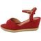 Sandália Anabela Feminina Plataforma CM Calçados Macia Corda Natural Camurça Vermelho - Marca Monte Shoes