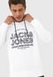 Blusa de Moletom Flanelada Fechada Jack & Jones Lettering Branca - Marca Jack & Jones