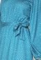 Vestido FiveBlu Curto Poá Amarração Azul/Branco - Marca FiveBlu