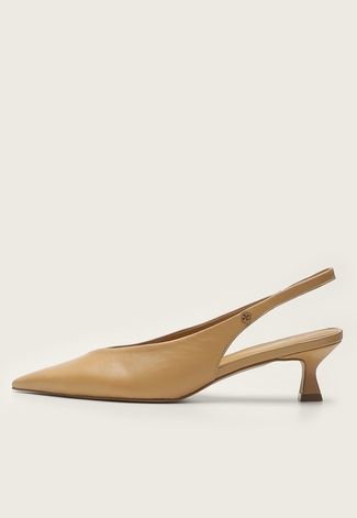 Scarpin DAFITI SHOES Slingback Bege - Compre Agora