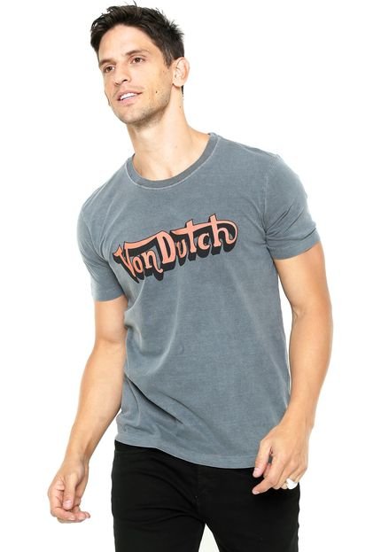 Camiseta Von Dutch  Logo Cinza - Marca Von Dutch 