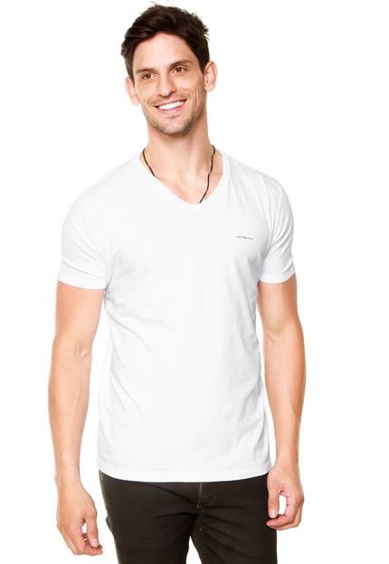 Camiseta Calvin Klein Jeans Logo Branco - Marca Calvin Klein Jeans