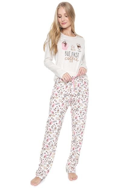 Pijama Cor com Amor Estampado Off-white - Marca Cor com Amor