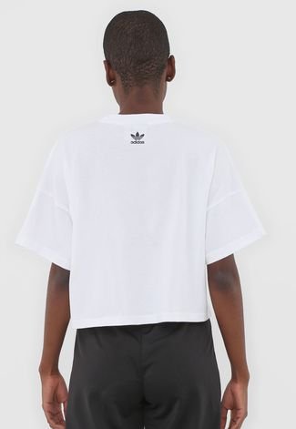 Camiseta Cropped adidas Originals Lrg Logo Branca