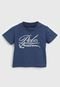 Camiseta Polo Ralph Lauren Infantil Lettering Azul - Marca Polo Ralph Lauren