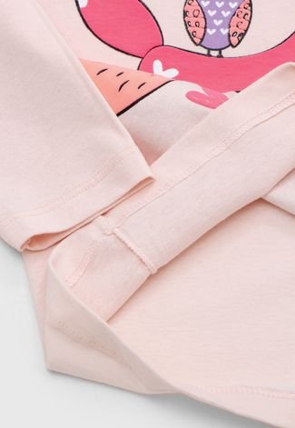 Pijama Brandili Longo Infantil Full Print Rosa