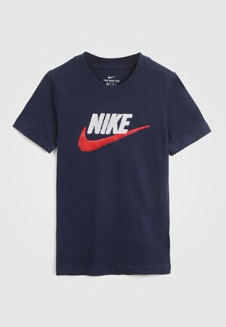 Camiseta Nike Infantil Logo Azul-Marinho