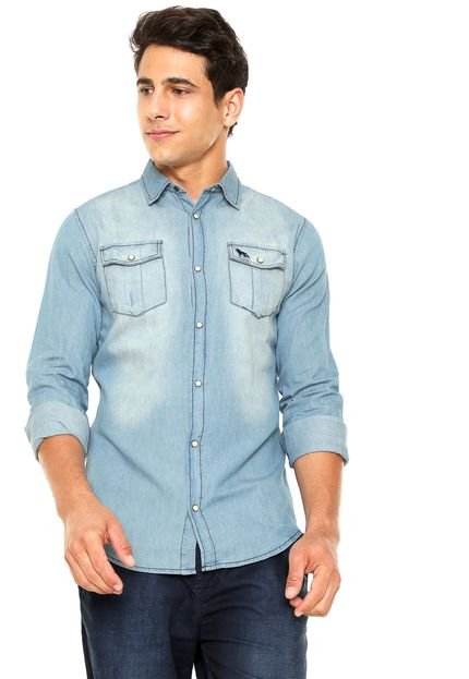 Camisa Jeans Acostamento Bolsos Azul - Marca Acostamento